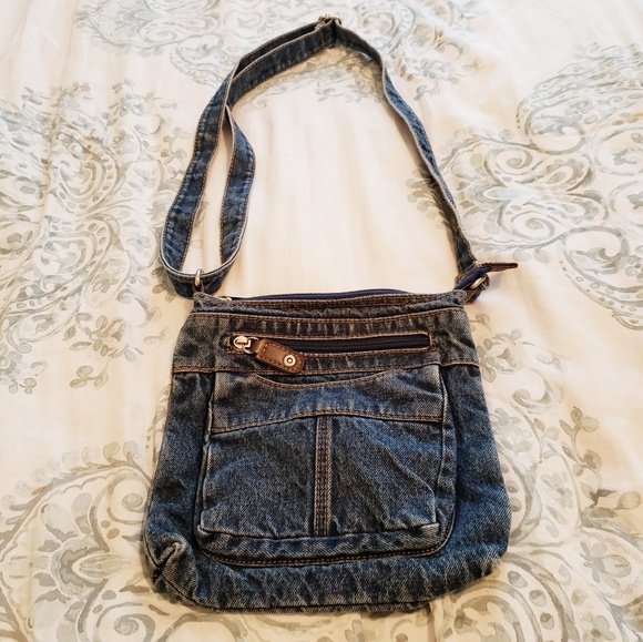 Handbags - Small Acid Washed Denim Jean Purse Crossbody